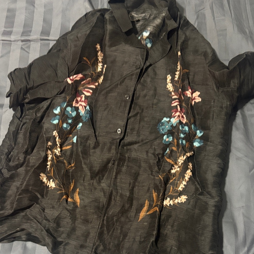 Kith Black Floral Embroidered Blazer